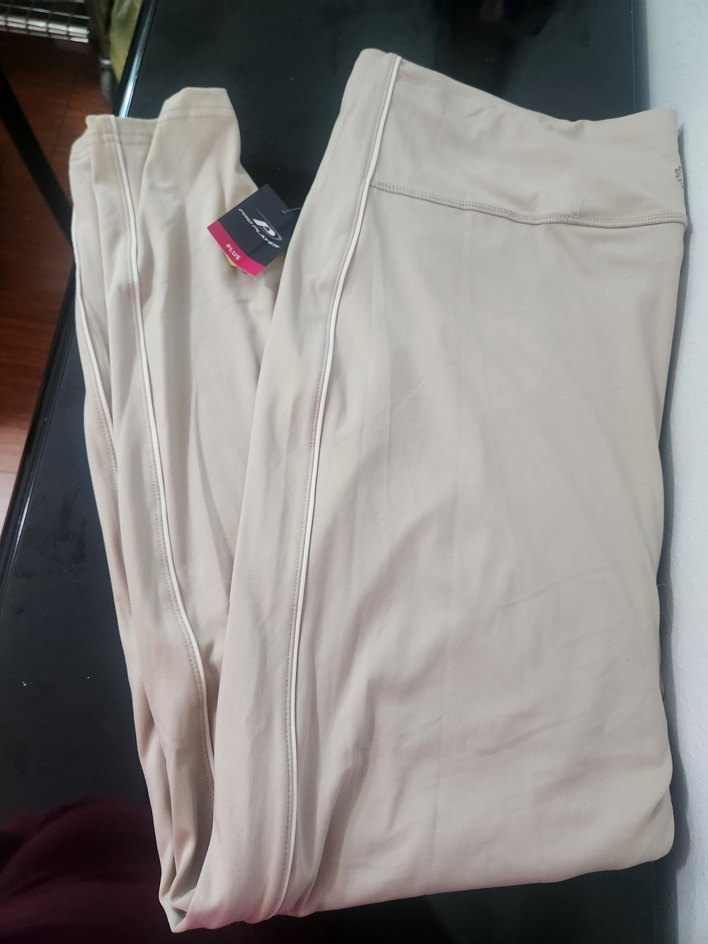 Active Pro Player Curvy Size Light Beige High-Waist Leggings